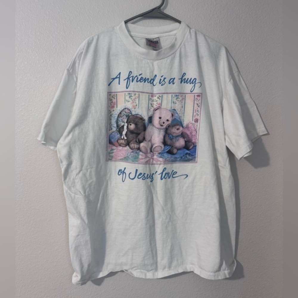 Vintage Jesus Teddy Bear T Shirt XXL